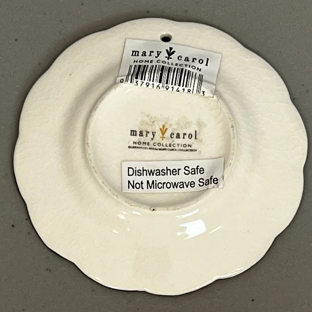 Set 4 Mary Carol Home Collection Mini Bird Plate Ornaments 3.5”